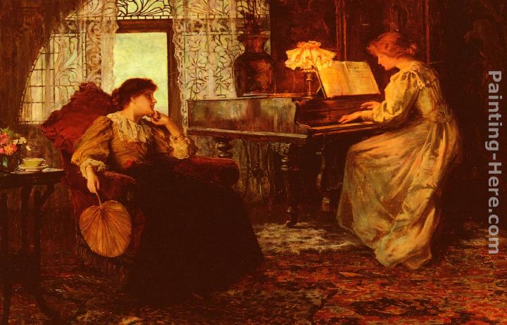 The Piano Lesson painting - Francis Sidney Muschamp The Piano Lesson art painting